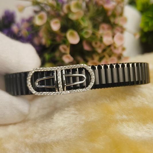 Shivling Moissanite 92.5 Sterling Silver Bracelet for Men | Lord Shiva Inspired Black Link Bracelet | Handmade Spiritual Jewelry | Gift for Him