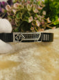 Black Stainless Steel Om Stretch Bracelet | CZ Crystal Adjustable Spiritual Bracelet for Men & Women